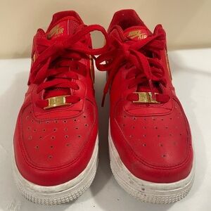 Nike Air Force Red and Gold